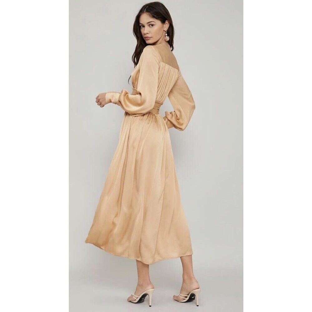 Shien Premium Dress Formal Sz S Chiffon Evening Wedding Guest Deep V Elegant NWT - Picture 2 of 16